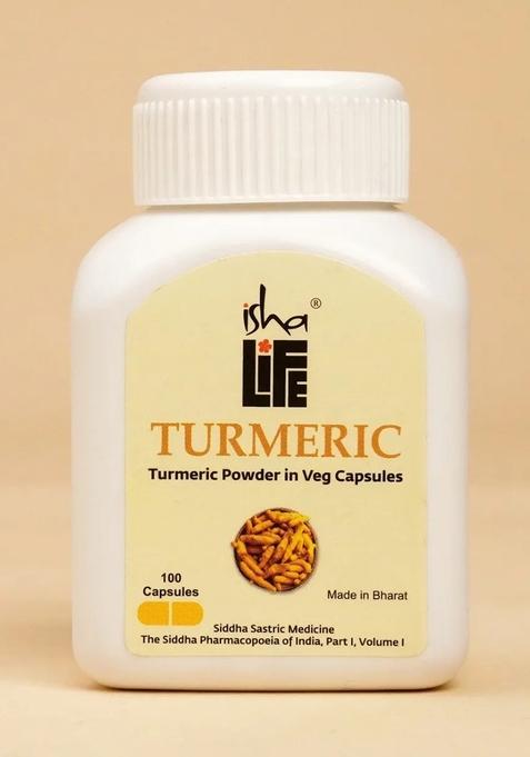 ISHALIFE Turmeric Powder in Veg Capsules, 100 pcs