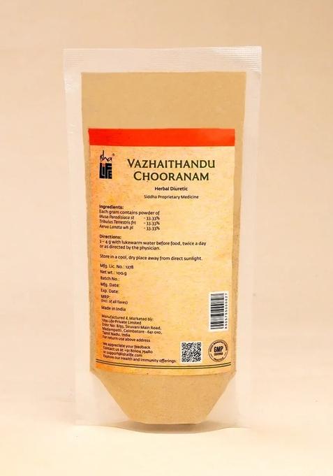 ISHALIFE Banana Stem Herbal Diuretic Powder (Vazhai Thandu Chooranam)