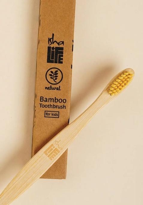 ISHALIFE Bamboo Toothbrush - Kids . Eco-friendly with soft bristles