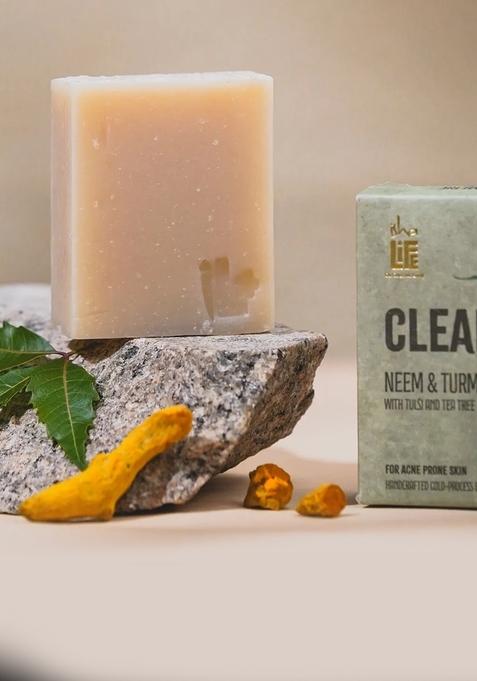 ISHALIFE CLEANSE. Neem and Turmeric with Tulsi and Tea tree handcrafted soap