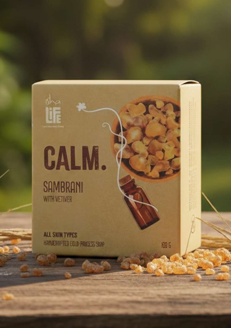 ISHALIFE CALM. Sambrani with Vetiver Handcrafted Soap - Indya