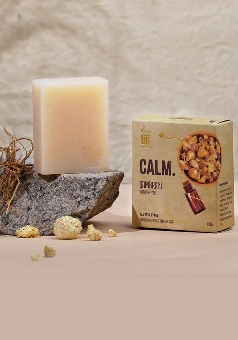 ISHALIFE CALM. Sambrani with Vetiver Handcrafted Soap