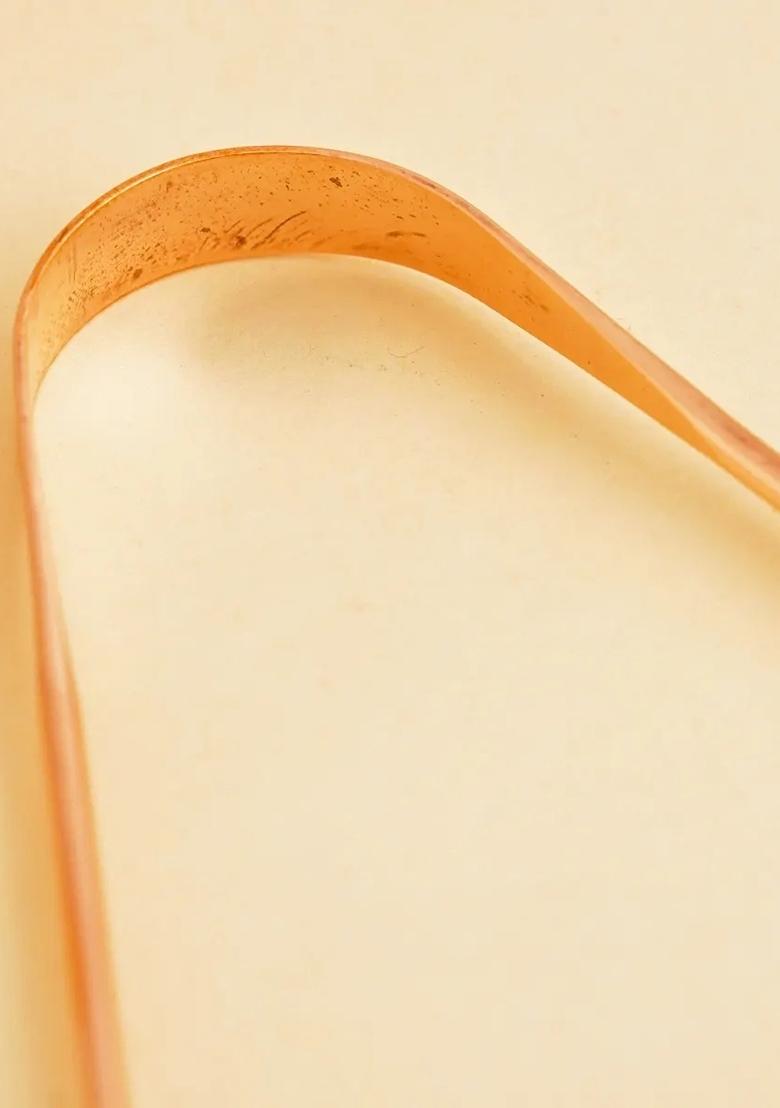 ISHALIFE Copper Tongue Cleaner. Tongue scraper for oral hygiene. Festive gift.