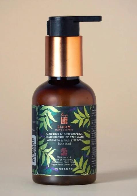 ISHALIFE Purifying & Acne Control Organic Face Wash With Neem & Tulsi Extract (Oily Skin) - 100ml