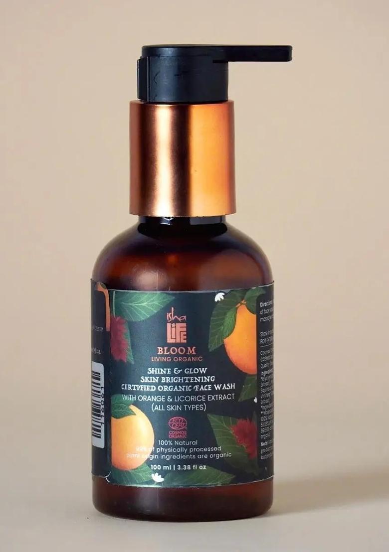 ISHALIFE Shine & Glow Skin Brightening Organic Face Wash With Orange & Licorice Extract (All Skin Types)