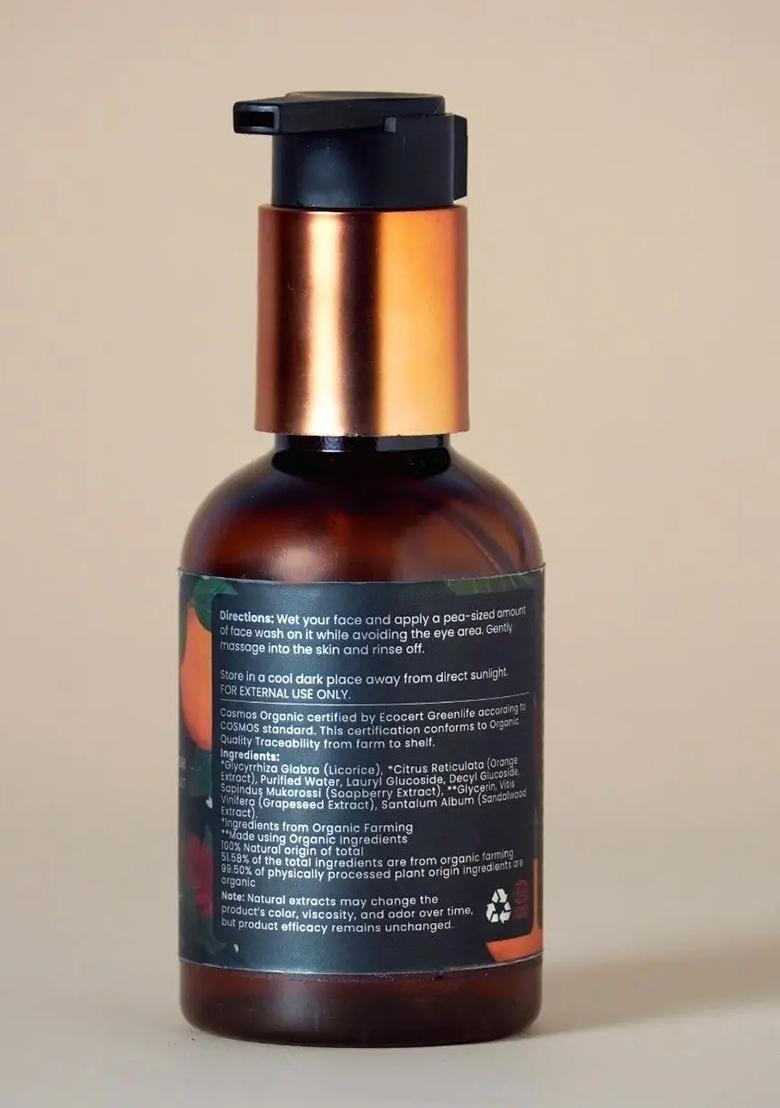 ISHALIFE Shine & Glow Skin Brightening Organic Face Wash With Orange & Licorice Extract (All Skin Types)