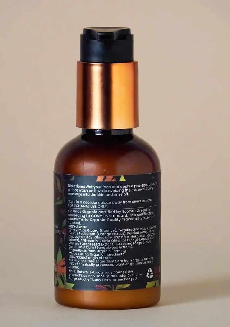 ISHALIFE All in 1 Organic Face Wash With Sandalwood & Turmeric Extract (All Skin Types)
