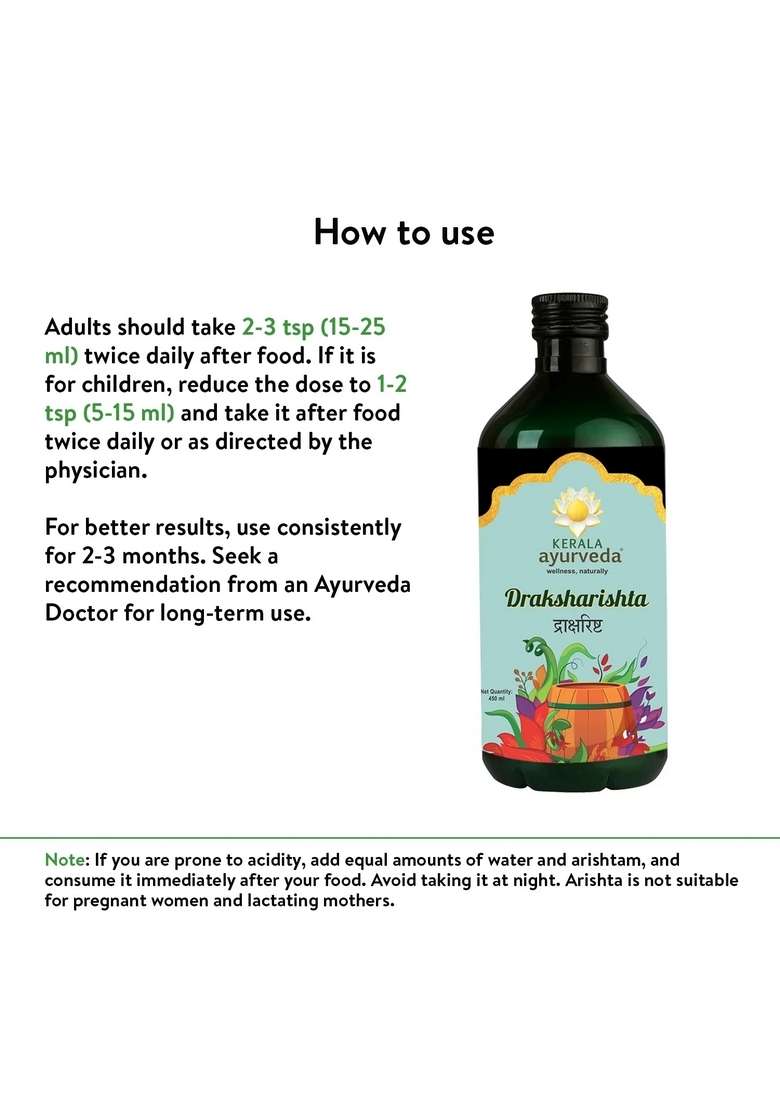 Keralaayurveda Draksharishta (450 Ml) - Indya