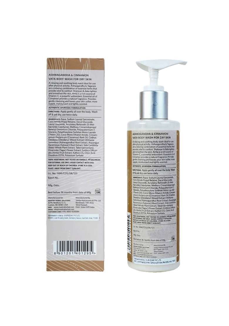 Baidyanath Mantra Ashwagandha And Cinnamon Vata Body Wash For Dry Skin - Indya