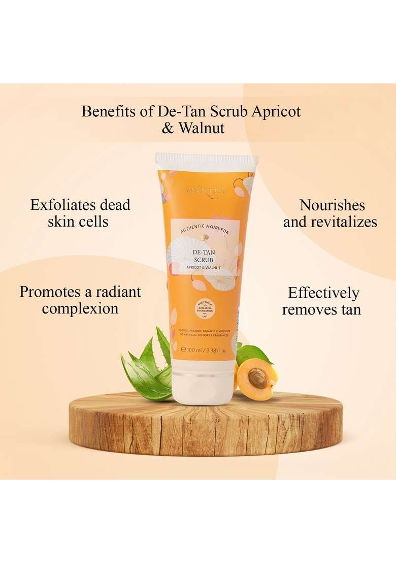 Baidyanath Mantra De Tan Scrub Apricot And Walnut - Indya