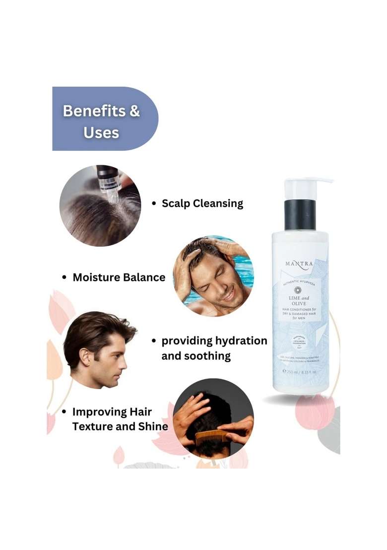 Baidyanath Mantra Lime And Olive Hair Conditioner For Dry And Damaged Hair For Men - Indya