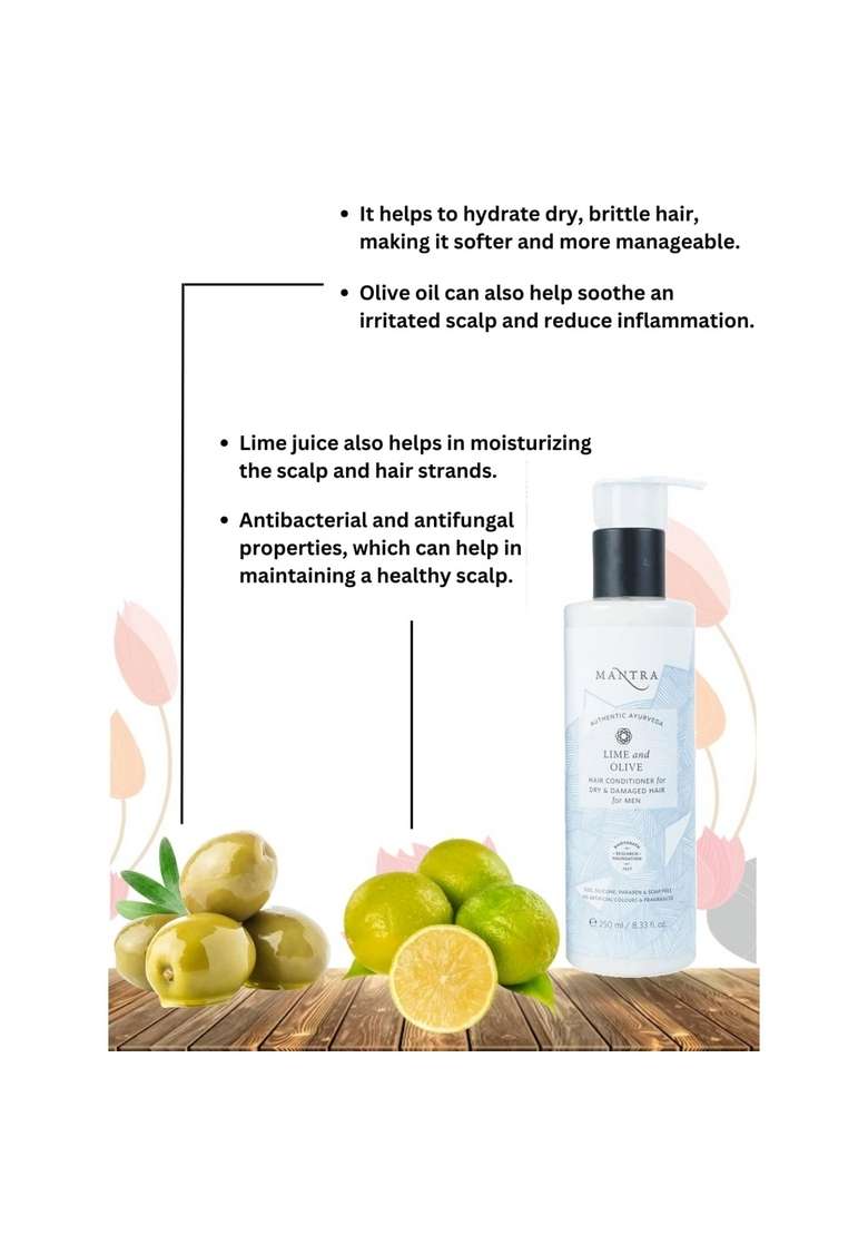 Baidyanath Mantra Lime And Olive Hair Conditioner For Dry And Damaged Hair For Men - Indya