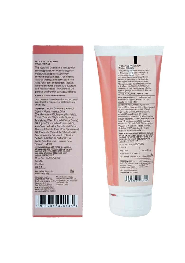 Baidyanath Mantra Rose And Hibiscus Hydrating Face Cream - Indya