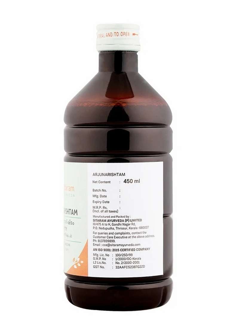Sitaram Ayurveda Arjunarishtam (Partharishtam) 450 Ml - Indya