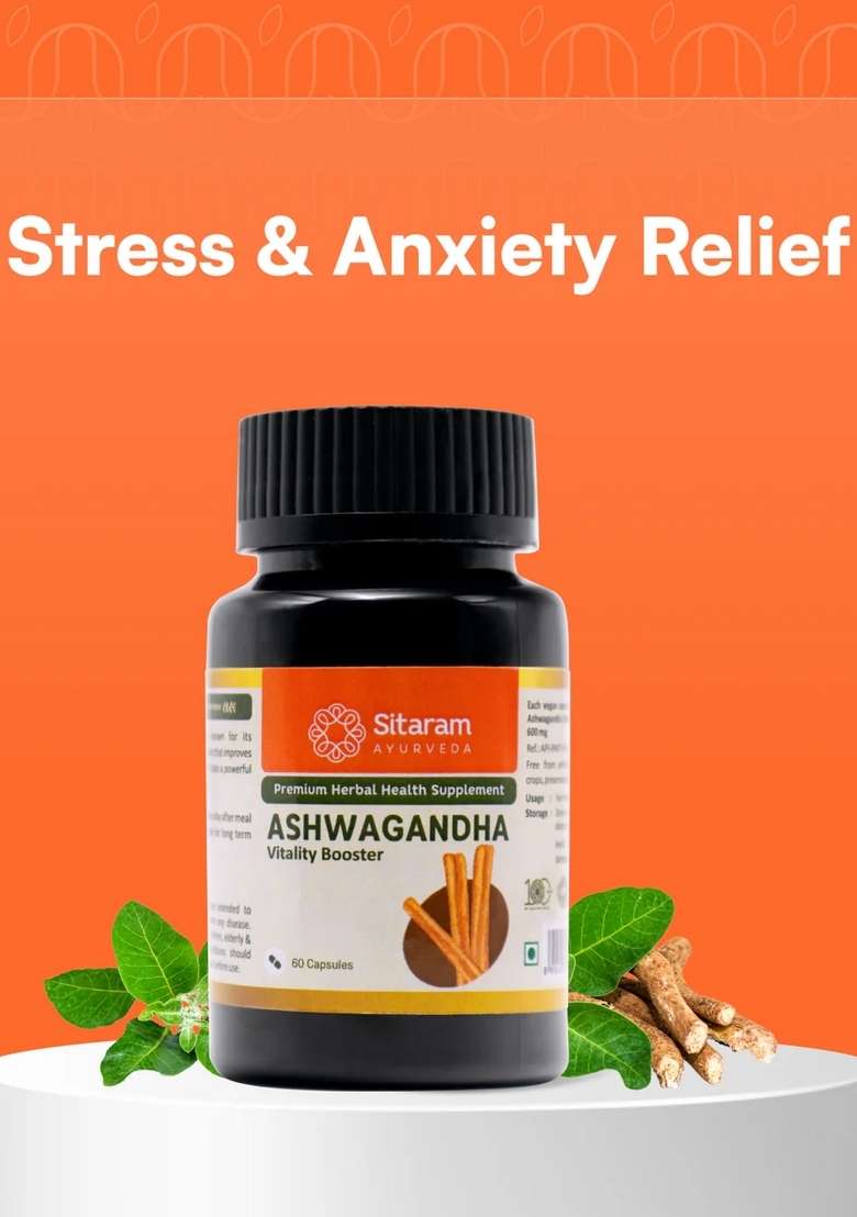 Sitaram Ayurveda Ashwagandha | 60 Capsules - Indya