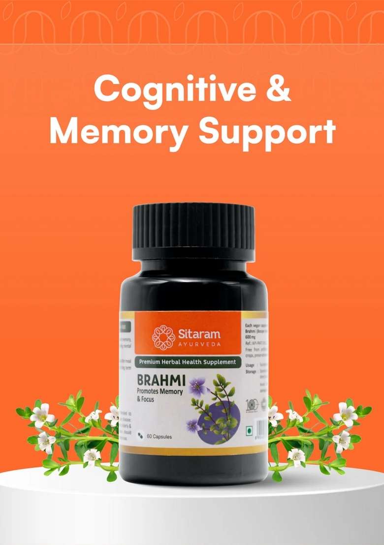 Sitaram Ayurveda Brahmi Capsules | 60 Nos - Indya