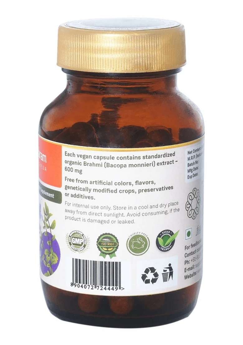 Sitaram Ayurveda Brahmi Capsules | 60 Nos - Indya
