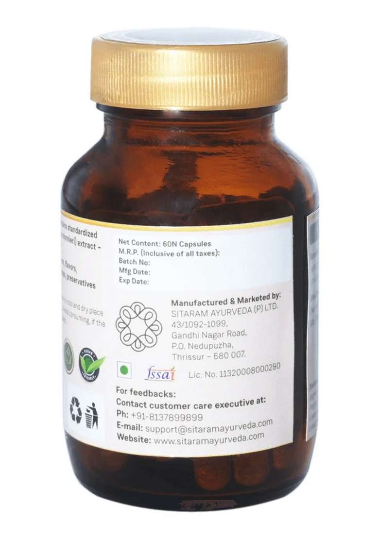 Sitaram Ayurveda Brahmi Capsules | 60 Nos - Indya