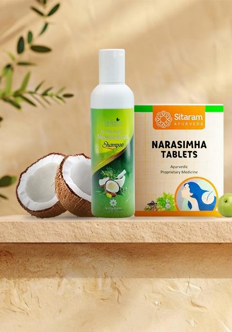 Sitaram Ayurveda Narasimha Tablet 60 Nos & Narasimham Shampoo 100 Ml Combo Pack