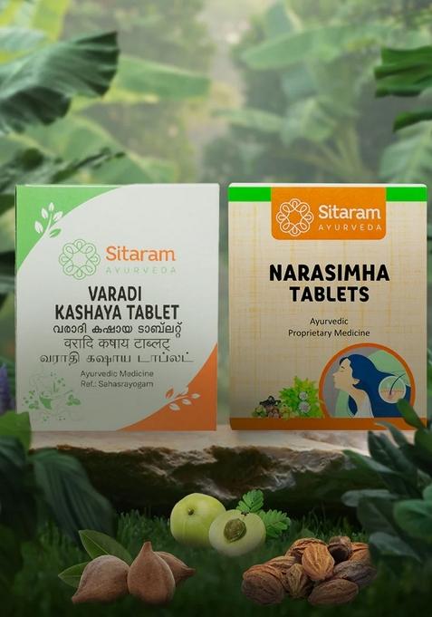 Sitaram Ayurveda Narasimha Tablet 60 Nos & Varadi Kashayam Tablet 50 Nos Combo Pack