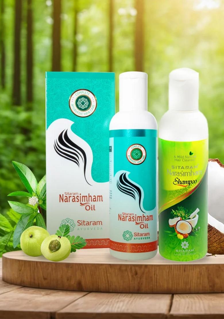 Sitaram Ayurveda Narasimham Hair Oil & Narasimham Shampoo 100 Ml Combo Pack