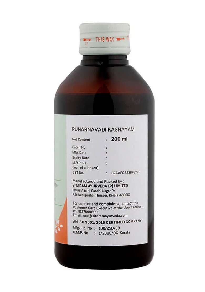 Sitaram Ayurveda Punarnavadi Kashayam 200 Ml - Indya