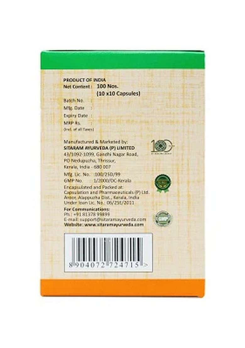 Sitaram Ayurveda Sapsciatin Capsule 100 Nos - Indya