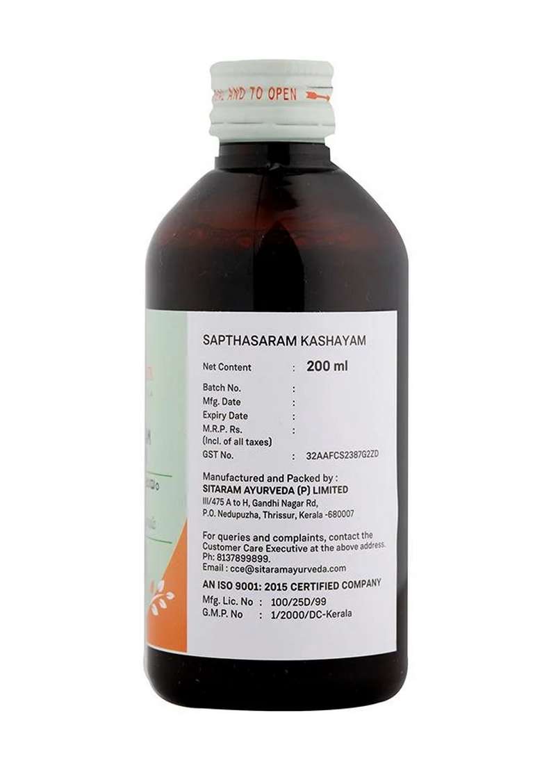Sitaram Ayurveda Saptasaram Kashayam 200 Ml - Indya