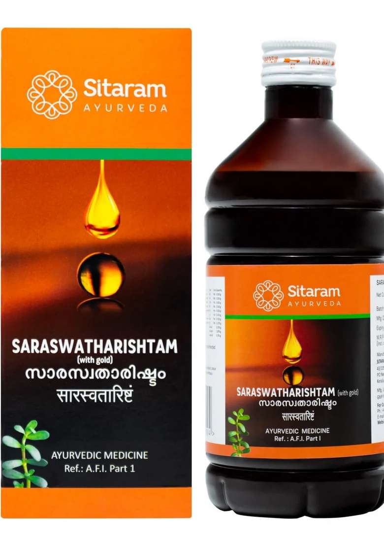 Sitaram Ayurveda Saraswatharishtam With Gold 450 Ml - Indya