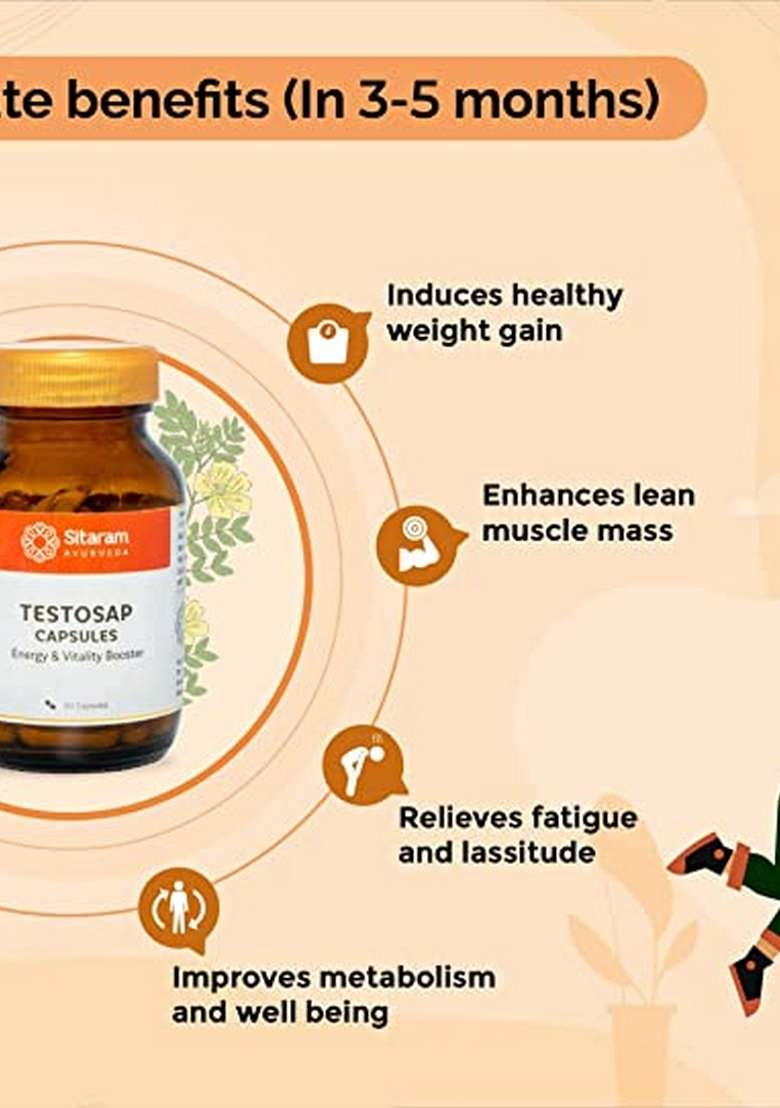 Sitaram Ayurveda Testosap | 60 Capsules - Indya