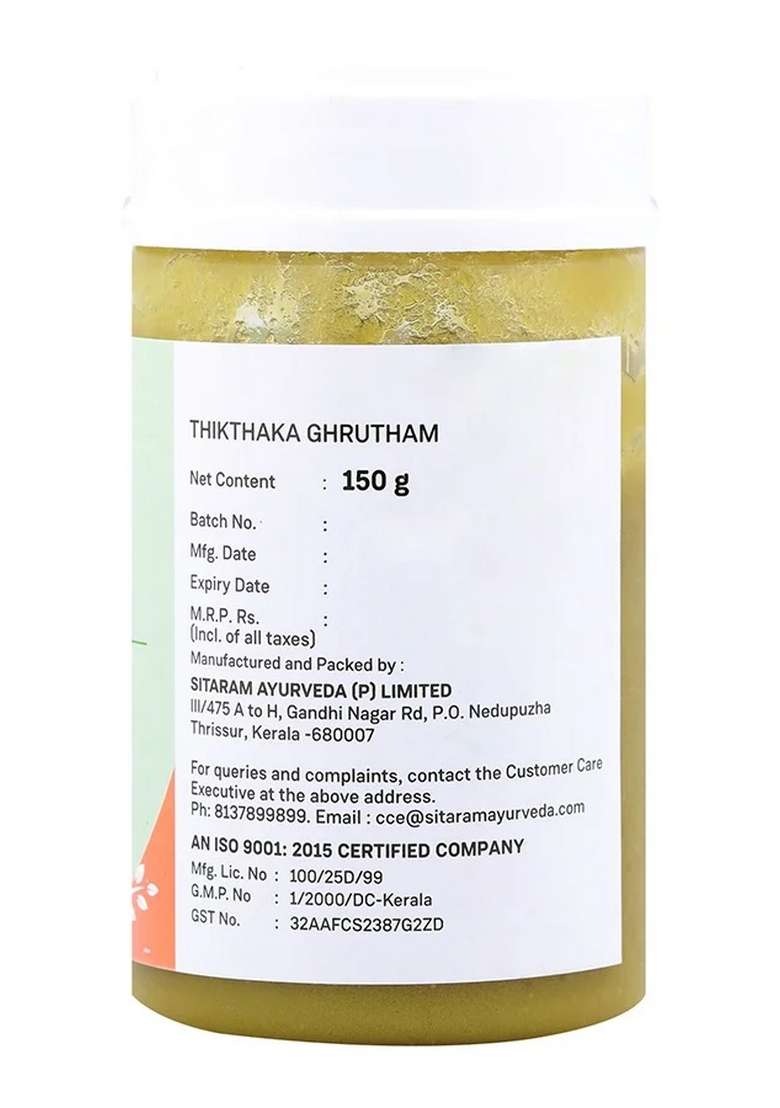 Sitaram Ayurveda Tiktaka Ghrita 150 Gm - Indya
