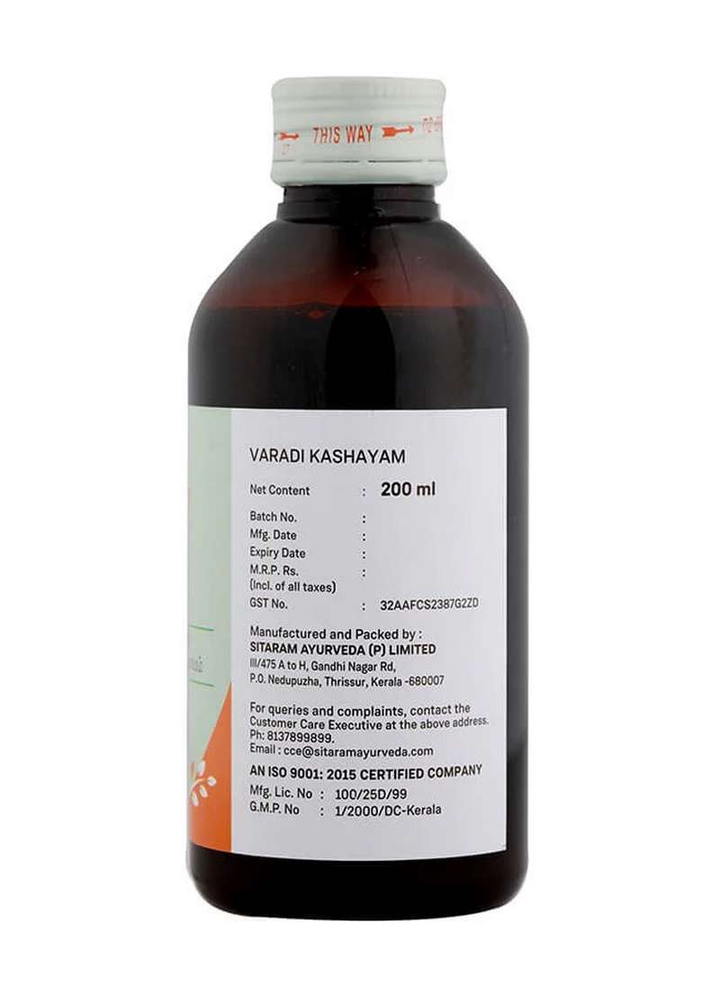 Sitaram Ayurveda Varadi Kashayam 200 Ml - Indya