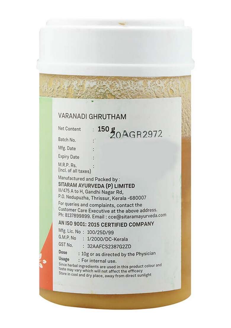 Sitaram Ayurveda Varanadi Ghritam 150 Gm - Indya