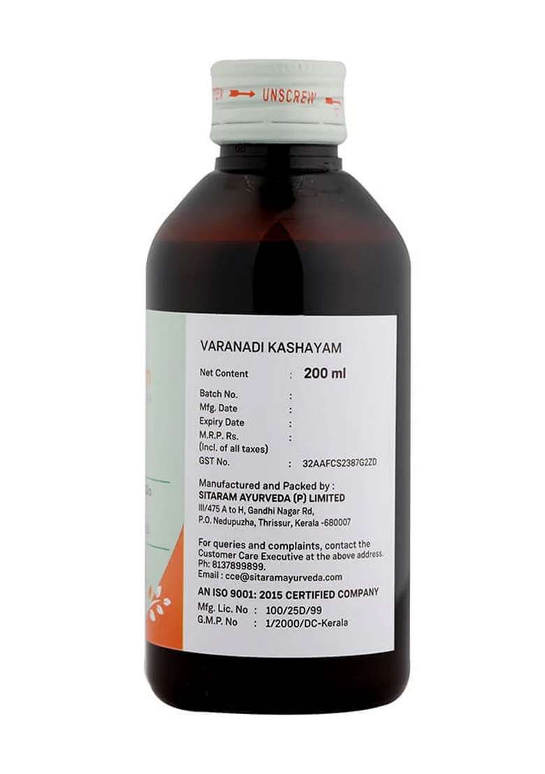 Sitaram Ayurveda Varanadi Kashayam 200 Ml - Indya