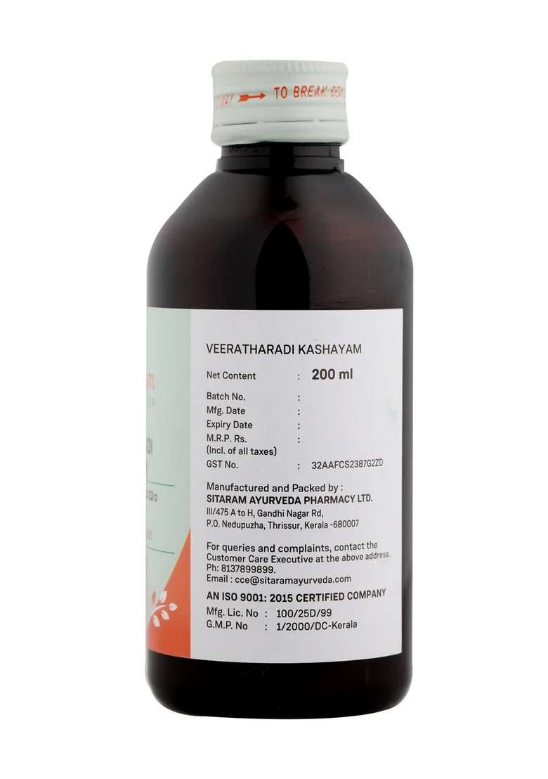 Sitaram Ayurveda Veeratharadi Kashayam 200 Ml - Indya