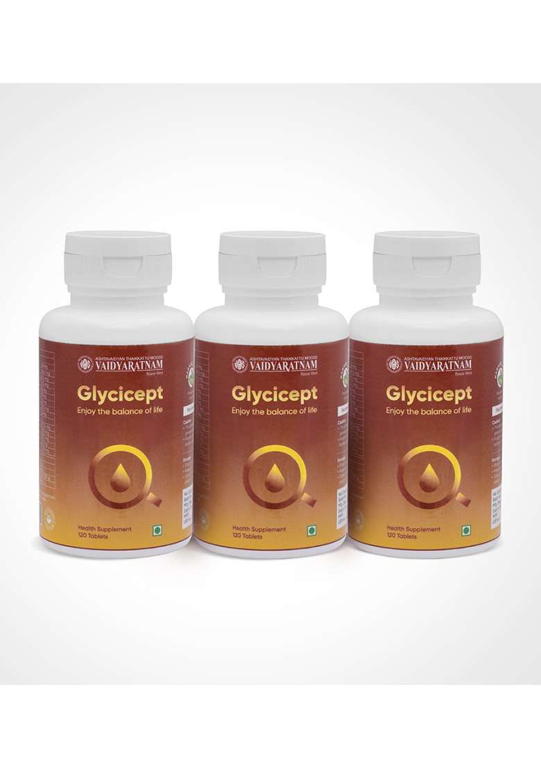 Vaidyaratnamstore Glycicept Tablet 3 Month Course - Indya