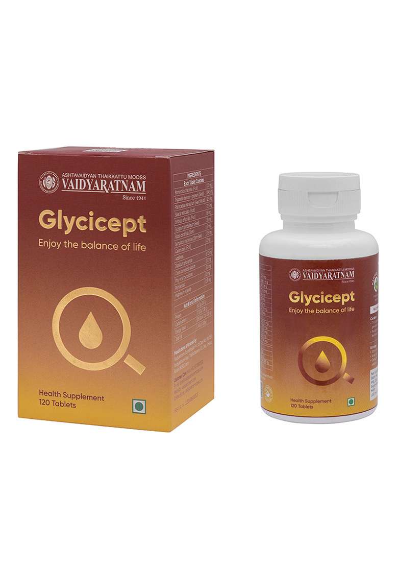 Vaidyaratnamstore Glycicept Tablet 120 Nos - Indya