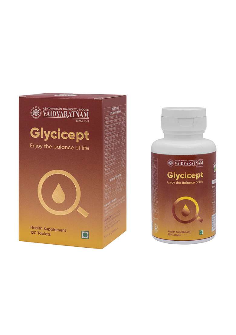 Vaidyaratnamstore Glycicept Tablet 120 Nos - Indya