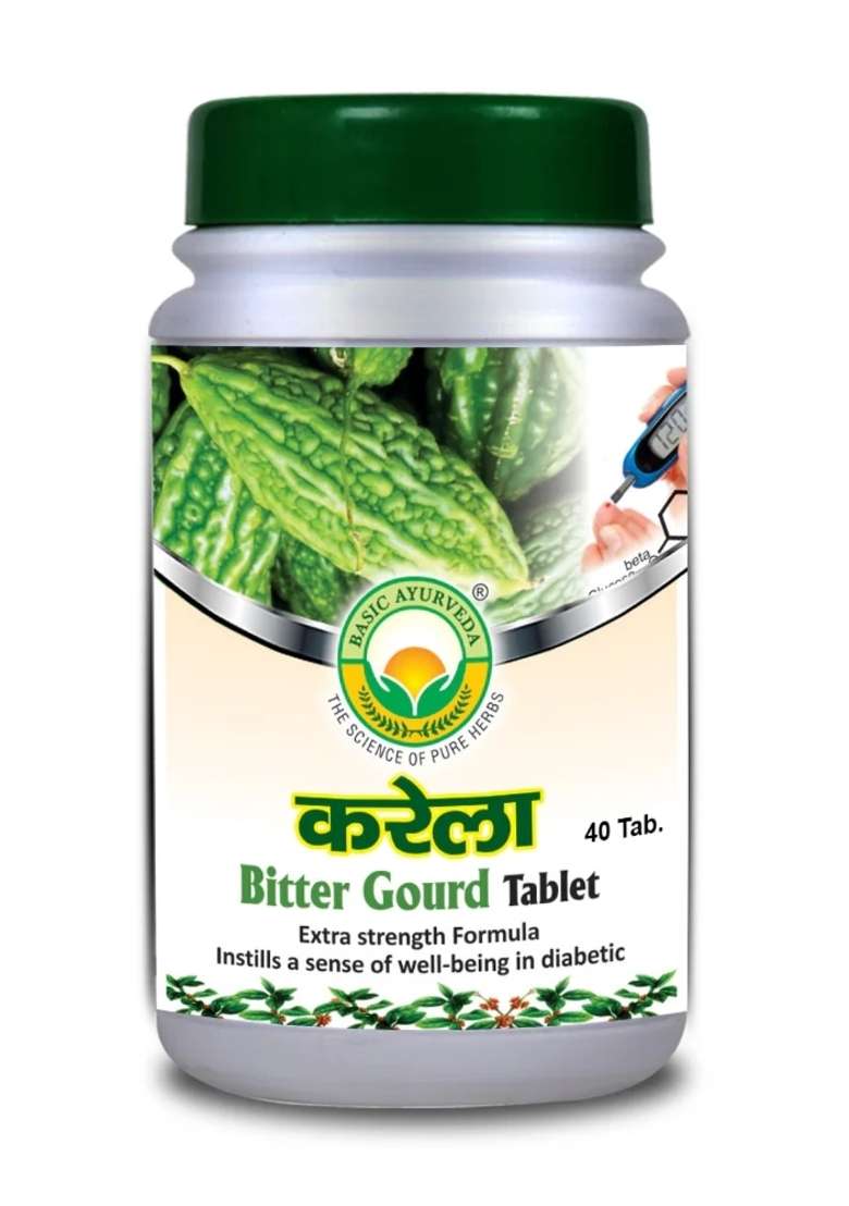 Basic Ayurveda Karela (Bitter Gourd) Tablet (40 Tablet)  - Indya