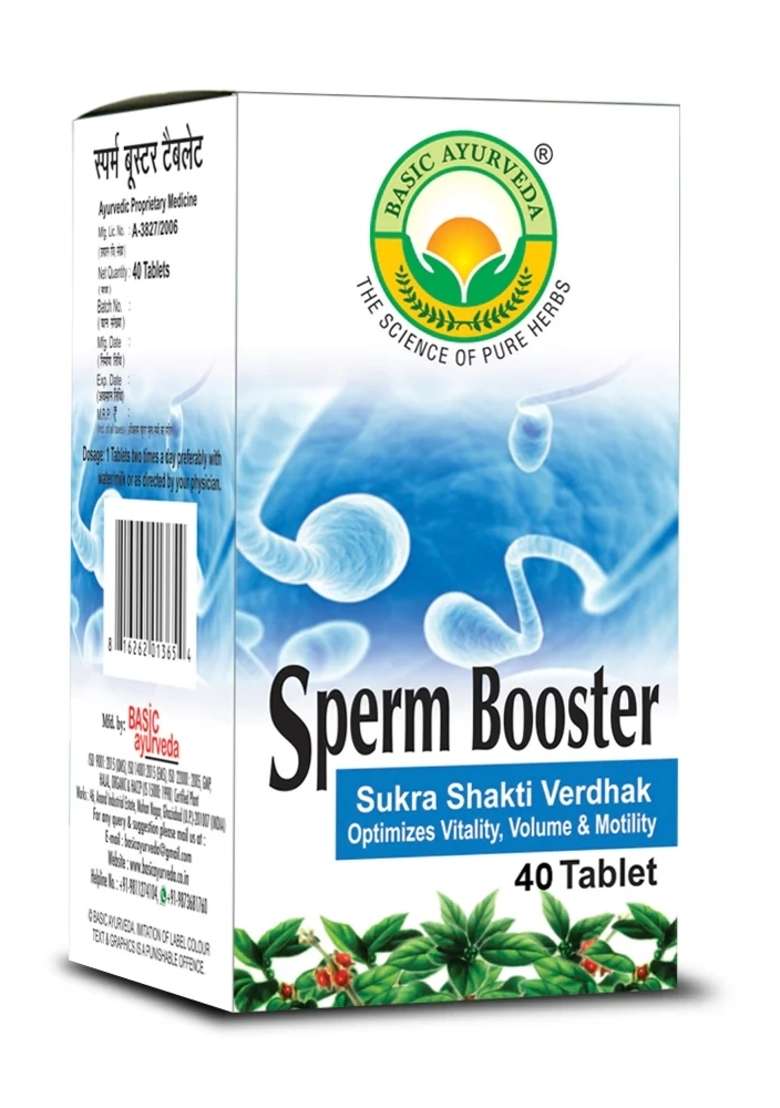Basic Ayurveda Sperm Booster Sukra Shakti Vardhak (Optimize Vitality, Volume & Motility) 40 Tablet - Indya