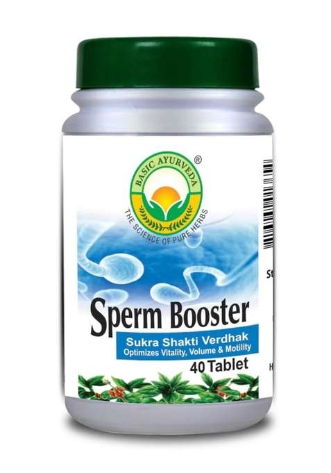 Basic Ayurveda Sperm Booster Sukra Shakti Vardhak (Optimize Vitality, Volume & Motility) 40 Tablet