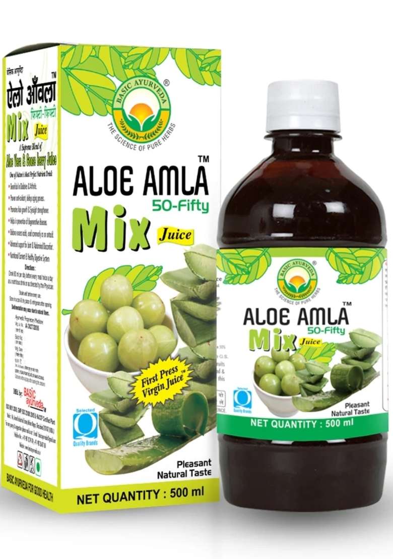 Basic Ayurveda Aloe Amla 50-Fifty Mix Juice  - Indya