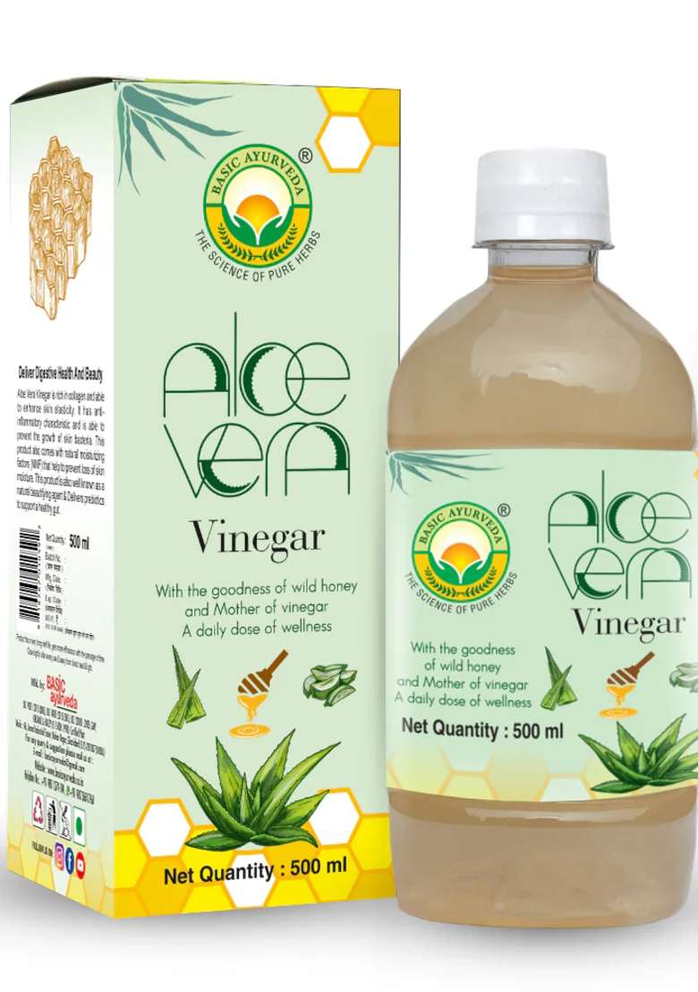 Basic Ayurveda Aloe Vera Vinegar (Aloevera Ka Sirka) | With The Goodness Of Wild Honey | 500Ml
 - Indya
