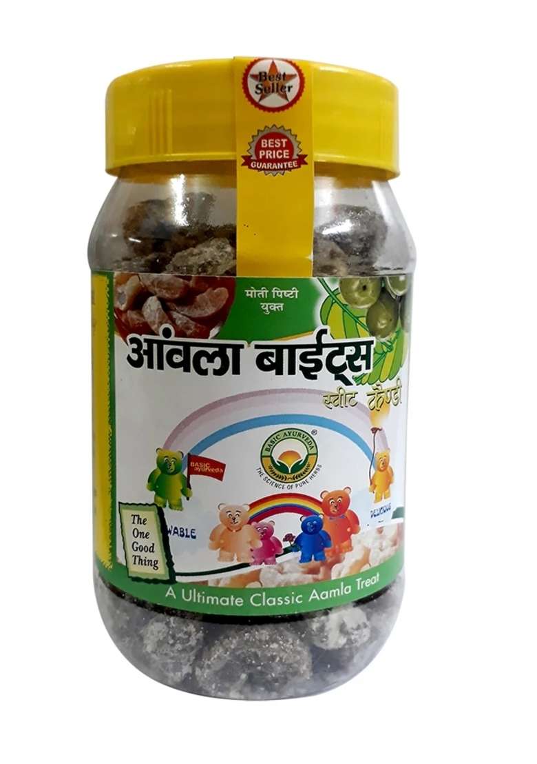 Basic Ayurveda Amla Bite (Gooseberry) Sweet Candy 250 Gram  - Indya