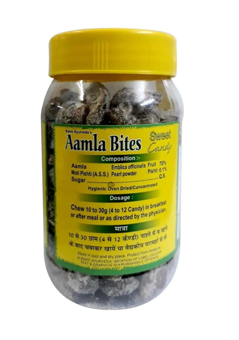 Basic Ayurveda Amla Bite (Gooseberry) Sweet Candy 250 Gram  - Indya