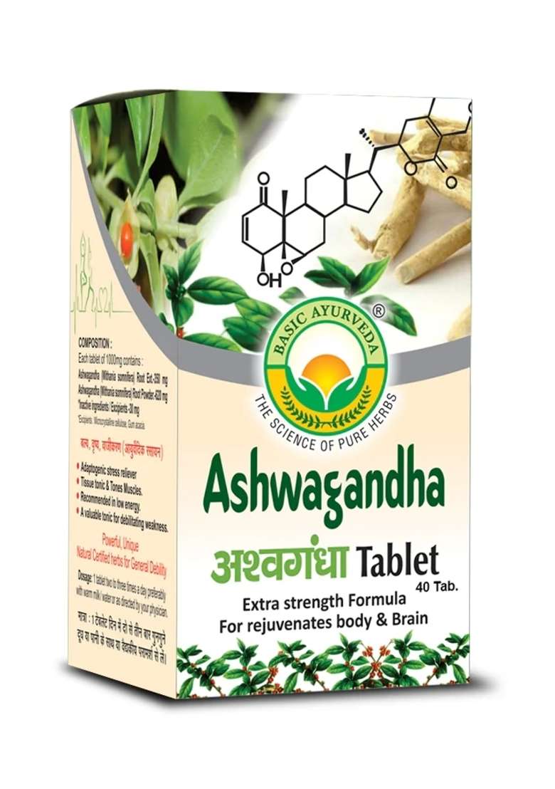 Basic Ayurveda Ashwagandha 40 Tablet - Indya