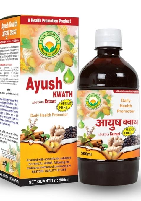 Basic Ayurveda Ayush Kwath Liquid Sugar Free 500Ml