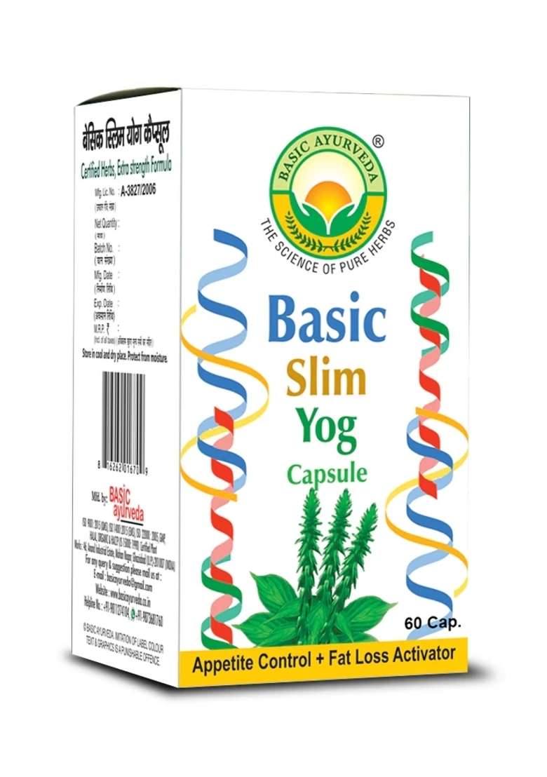 Basic Ayurveda Basic Slim Yog Capsule (60 Capsules)  - Indya