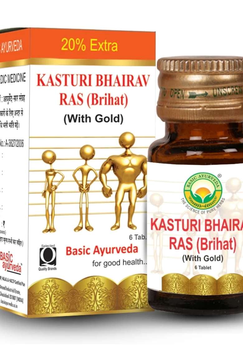 Basic Ayurveda Brihat Kasturi Bhairav Ras - Indya