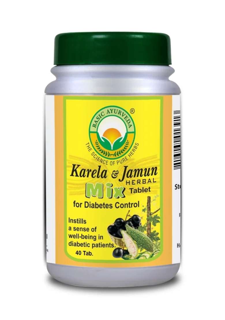 Basic Ayurveda Karela & Jamun Herbal Mix 40 Tablet - Indya